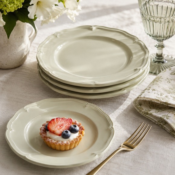 Villeroy & Boch Other - Villeroy & Boch Manoir Dessert Plate Cream Scalloped Vitro-Porcelaine 6.75in